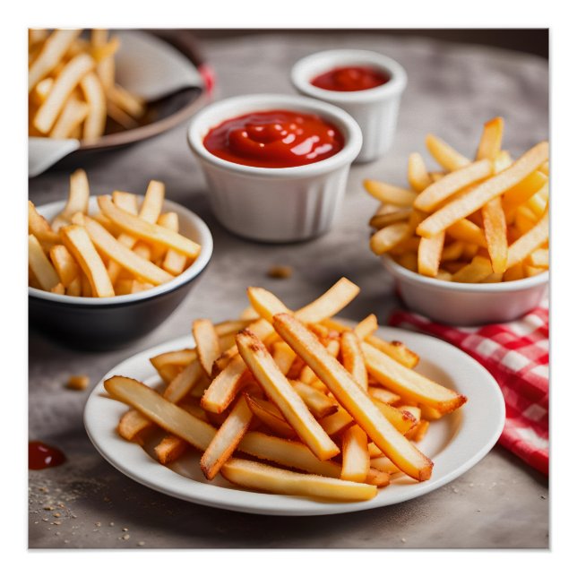 Póster Papas fritas y kétchup (Anverso)