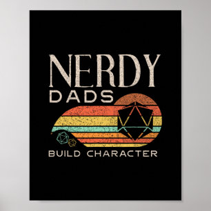 Póster Papás nerds construyen carácter divertido Rpg jueg