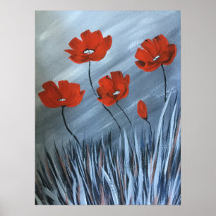 Póster Papas rojas de fondo gris