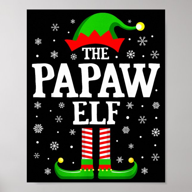 Póster Papaw Elf Funny Christmas Family Matching  (Frente)