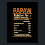 Póster Papaw Nutrition Facts Unconditional Love<br><div class="desc">Papaw Nutrition Facts Unconditional Love</div>