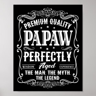 Póster Papaw Padres Day Abuelo Regalo Para Hombres