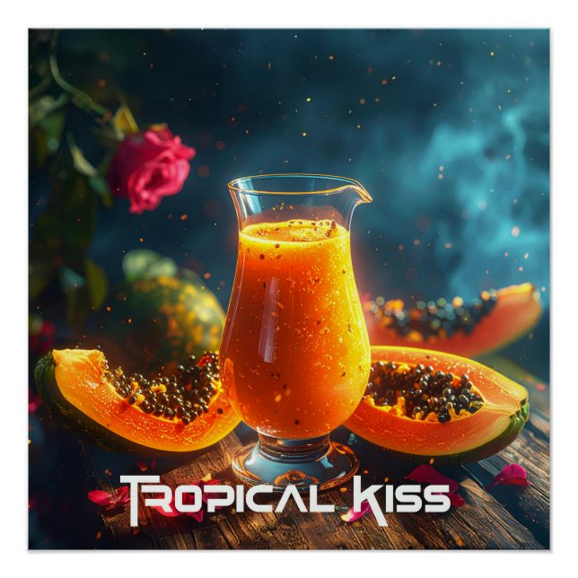 PÓSTER PAPAYA - BESO TROPICAL (Anverso)