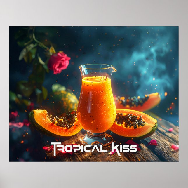 PÓSTER PAPAYA - BESO TROPICAL (Frente)
