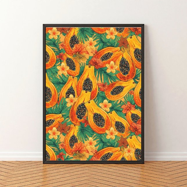 Póster Papaya Paradise | Tropical Watercolor Fruit (Subido por el creador)