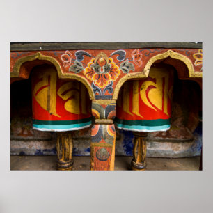 Póster Papel budista de oración, bután
