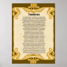 Póster Papel cosechado: Poema de Desiderata de Max Ehrman