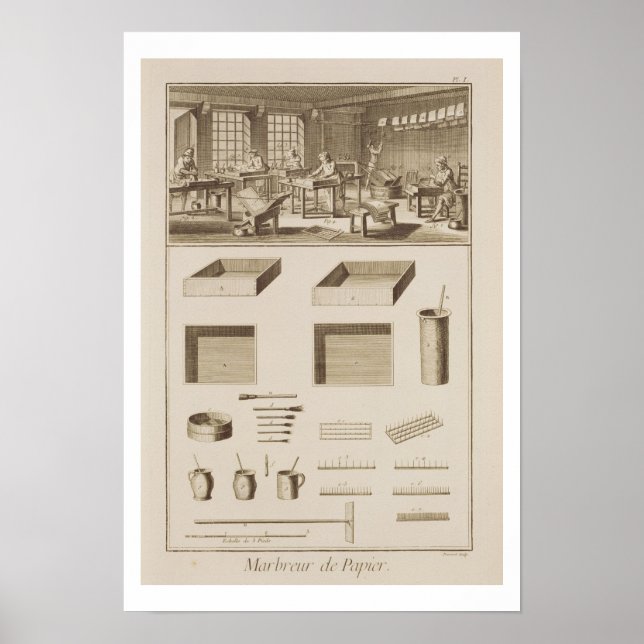 Póster Papel de casamiento, de la 'Enciclopedia' de Denis (Frente)