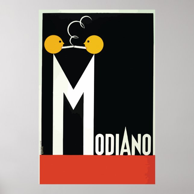 Póster Papel de cigarrillo vintage Modiano (Frente)