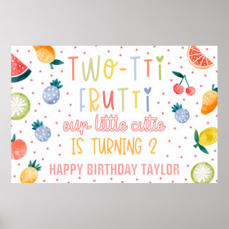 Póster Papel de cumpleaños número dos de Two-tti Frutti