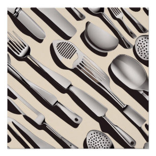 Póster Papel de envolvimiento de temas Utensil de cocina