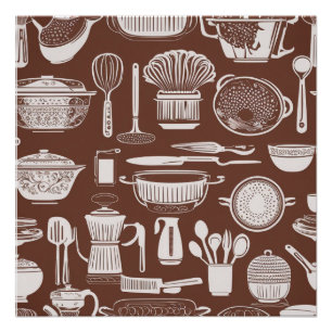 Póster Papel de envolvimiento de temas Utensil de cocina