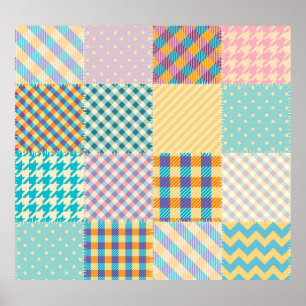 Póster Papel de época: fondo textil sin costuras