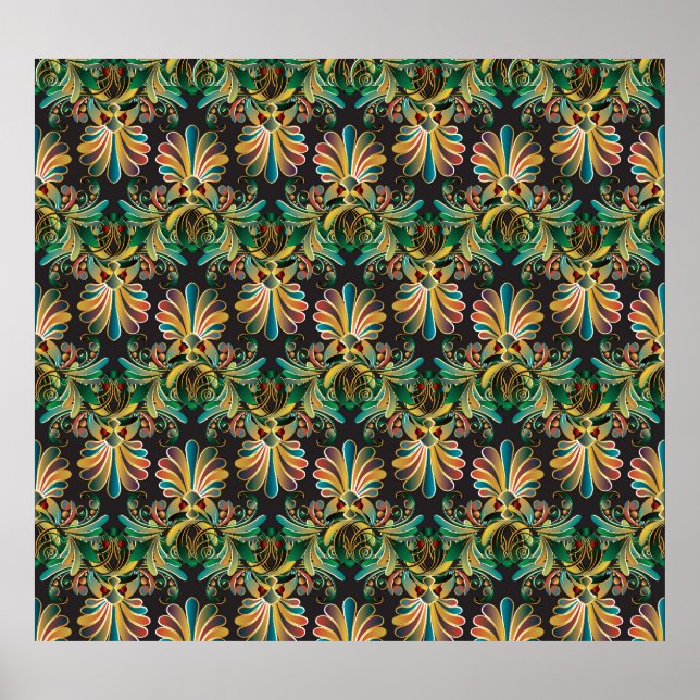 Póster Papel de escritorio Ornate Flower Luxury (Frente)