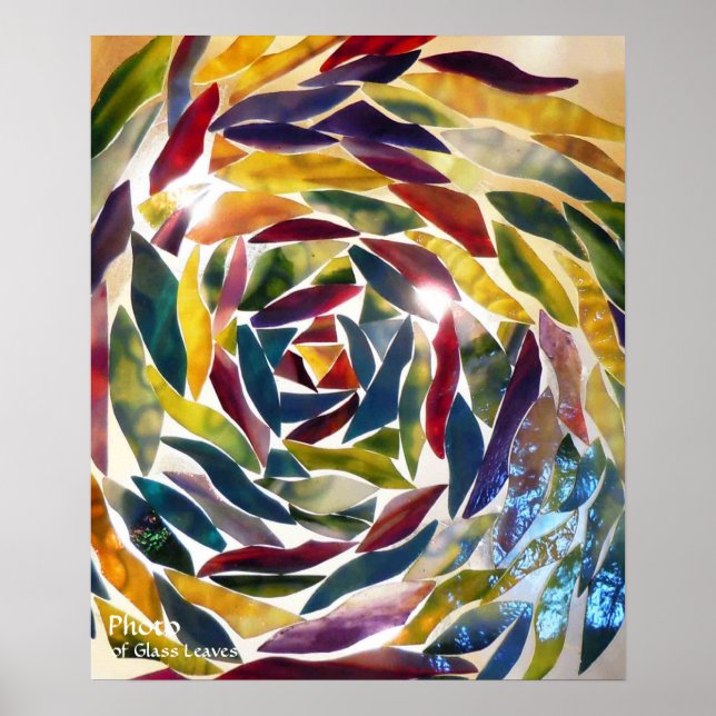 Póster Papel de fondo artístico de fotografía de vidrio (Frente)