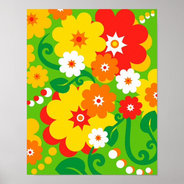Póster Papel de fondo de escritorio Funny Flower Power (Frente)