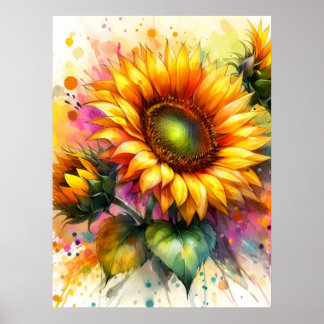 Póster Papel de impresión, Poster de valor - Girasol amar