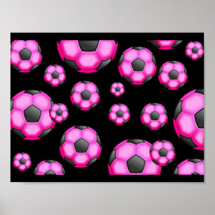 PÓSTER PAPEL DE PALABRA DE 107 PINK SOCCER BALL SPORTS