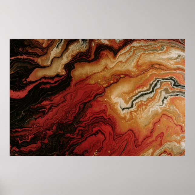 PÓSTER PAPEL DE PALABRAS ROJO Y GRIS ABSTRACTO (Frente)