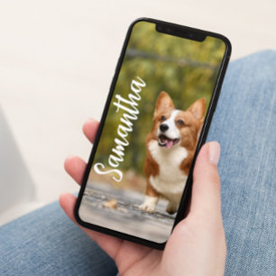 Póster Papel de pared de teléfono con monograma de foto p