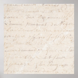 Póster papel de pergamino retro francés de la escritura