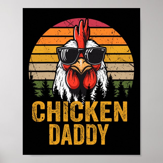 Póster Papel de pollo Padre de granja divertida (Frente)