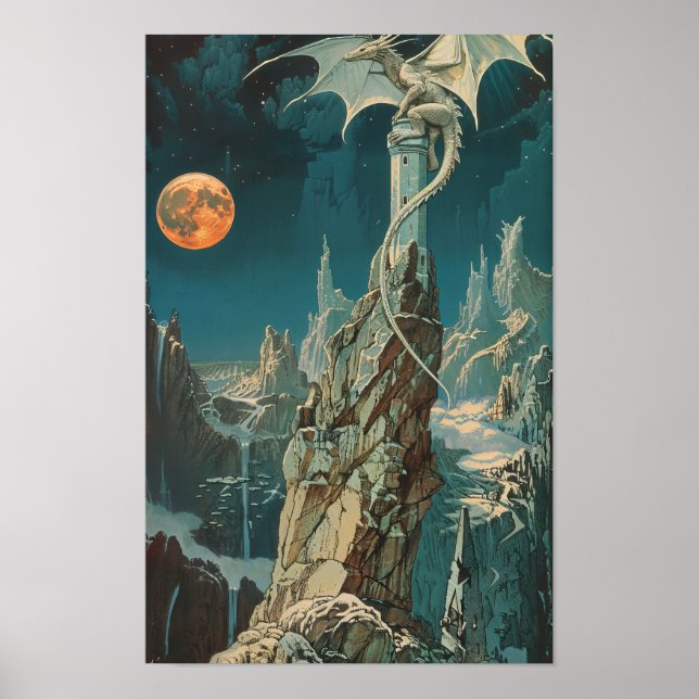 Póster Papel de portada del libro de fantasía oscuro de l (Frente)