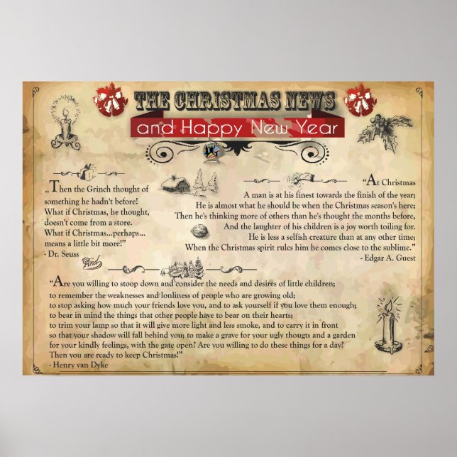 Póster Papel de Poster de noticias de navidades (Matte) (Frente)