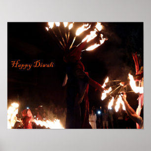 Póster Papel de Poster de valor de Diwali feliz (mate)