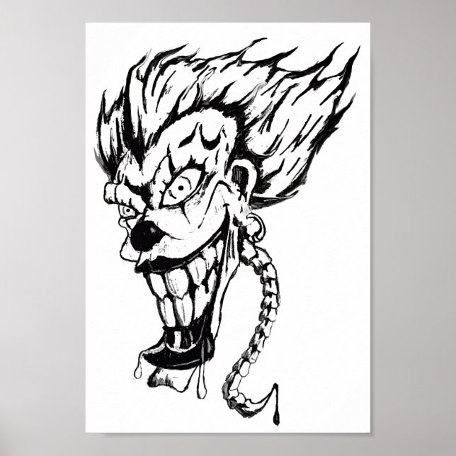 Póster Papel de Poster de valor de payaso malvado (mate) (Frente)