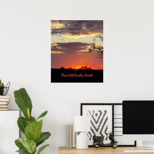 Póster Papel de Poster Escenario de Texas (Matte)