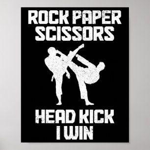 Póster Papel de rock de artes marciales tira de karate Ta