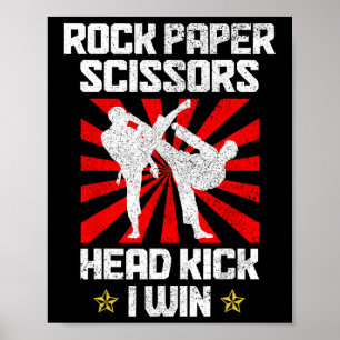 Póster Papel de rock de artes marciales tira de karate Ta