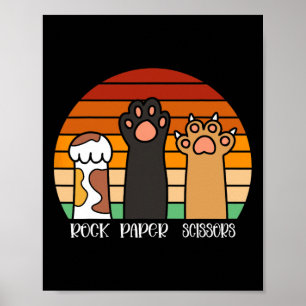 Póster Papel de rock tijeras juego de gatitos para animal