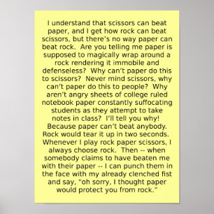 Póster Papel de rock tira debate Rótulo Poster gracioso