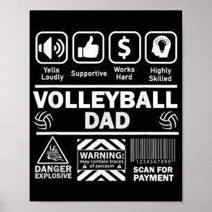 Póster Papel de voleibol con contenido gracioso de padre 