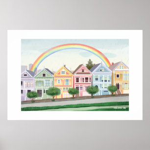 Póster Papel extra grande para damas pintadas de San Fran
