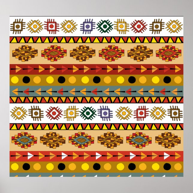 Póster Papel mural tribal, diseño artístico étnico. (Frente)