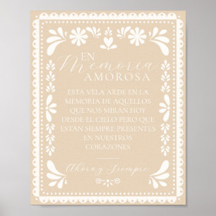Póster Papel Picado Esta Vela Arde Memoria Letrero Rótulo