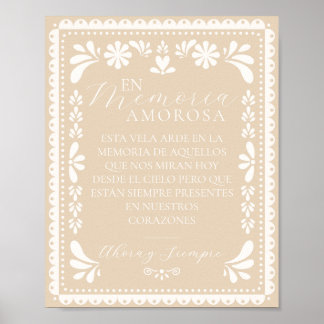 Póster Papel Picado Esta Vela Arde Memoria Letrero Rótulo