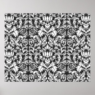 Póster Papel pintado clásico de brocado de encaje de Dama