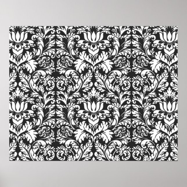 Póster Papel pintado clásico de brocado de encaje de Dama (Frente)