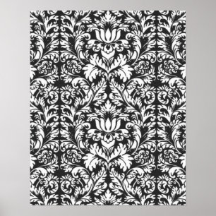 Póster Papel pintado clásico de brocado de encaje de Dama