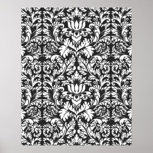 Póster Papel pintado clásico de brocado de encaje de Dama (Frente)