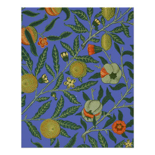 Póster Papel pintado colorido azul granada de William Mor