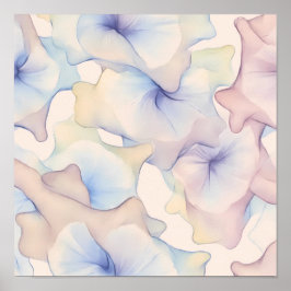 Póster Papel pintado de encaje de acuarela pastel sin cos