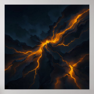 Póster Papel pintado de fisura de magma luminoso - Textur