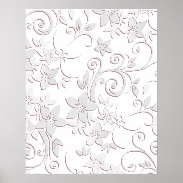 Póster Papel pintado de flores 1 (Frente)