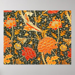 Póster Papel pintado de flores William Morris Cray patrón