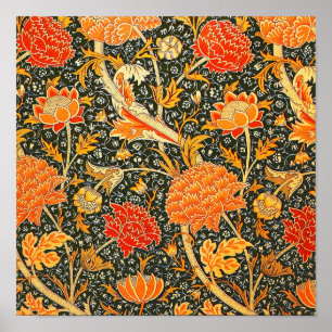 Póster Papel pintado de flores William Morris Cray patrón